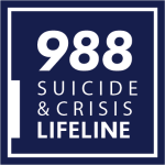 Blue-and-white logo for the 988 Suicide and Crisis Lifeline